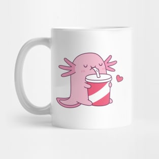 Cute Axolotl Loves Drinking Soda Mug